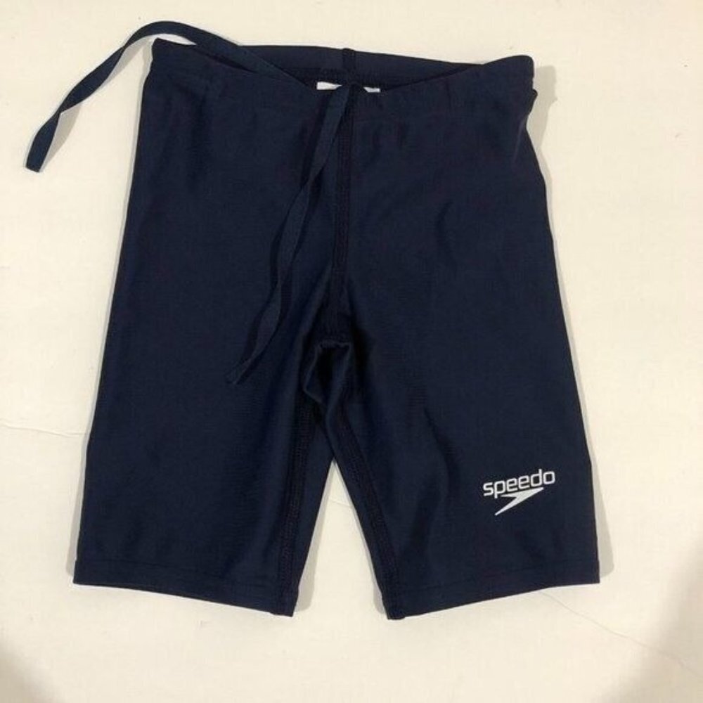 Speedo Boys Blue Power Flex Eco Drawstring Waist Bottom Swim Jammer Size 22